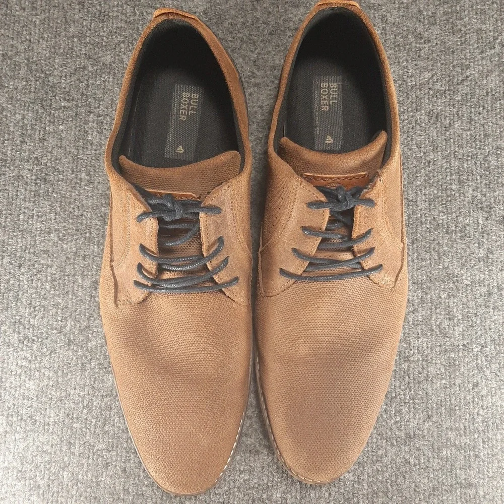 Bull Boxer Leather Lace Up Shoes Mens Size US 12 EU 45 Brown Casual Oxfords